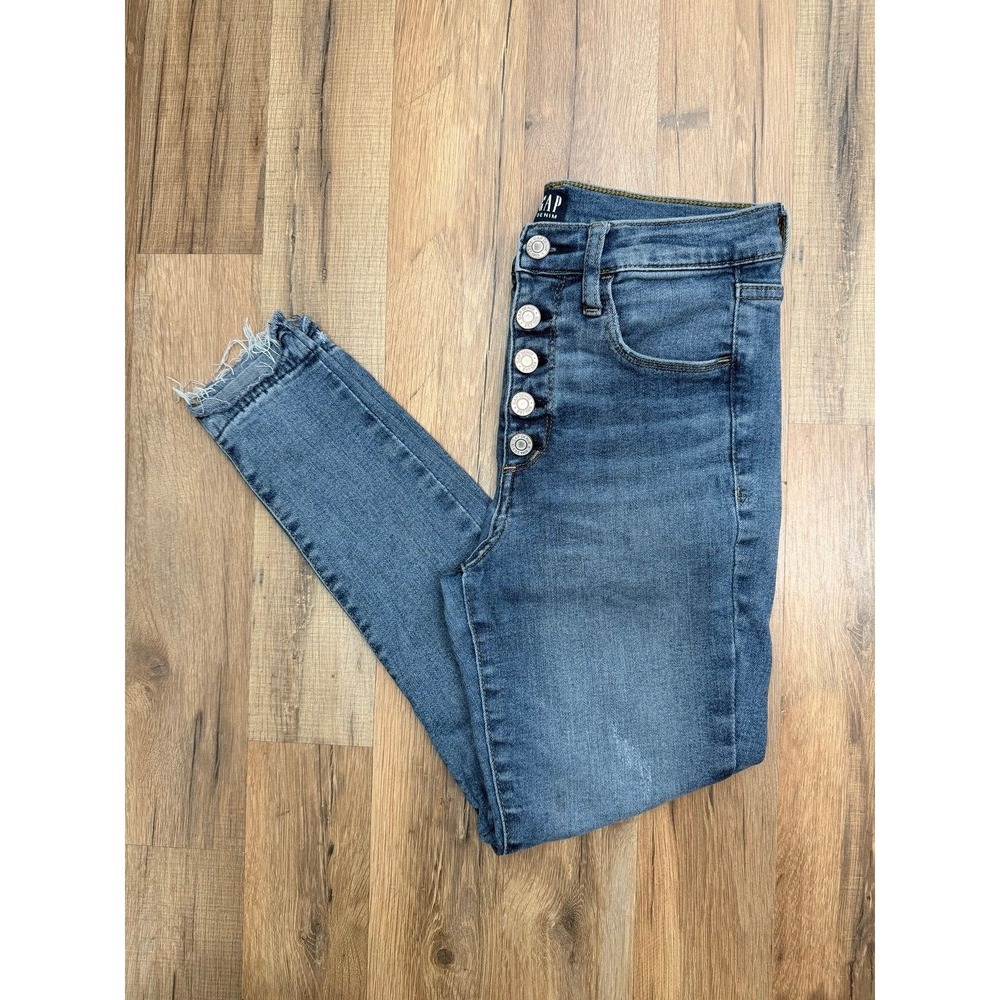 GAP Favorite Jegging High Rise‎ Button Fly Raw Hem Petite 2/26